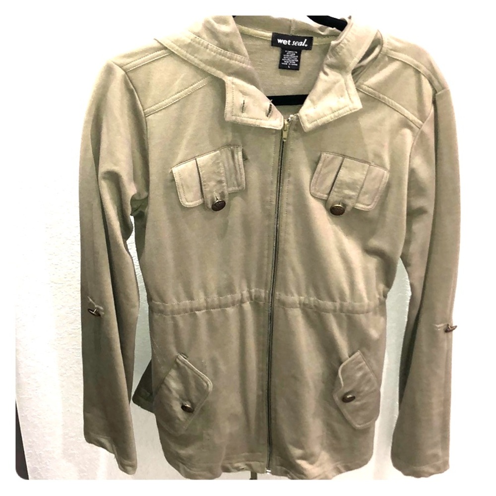 Army green utility jacket